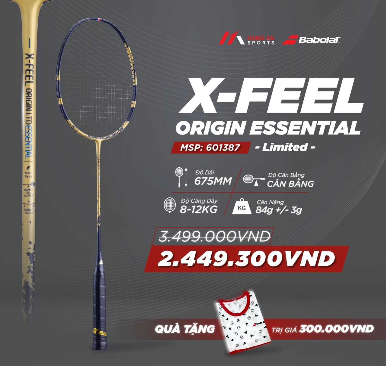 X FEEL Origin Limited Essential Strung Babolat Viet Nam