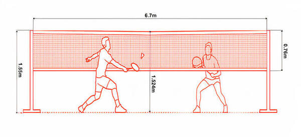 Cột lưới cầu lông cần đạt chiều cao chuẩn là 1.55m theo đúng quy định từ BWF