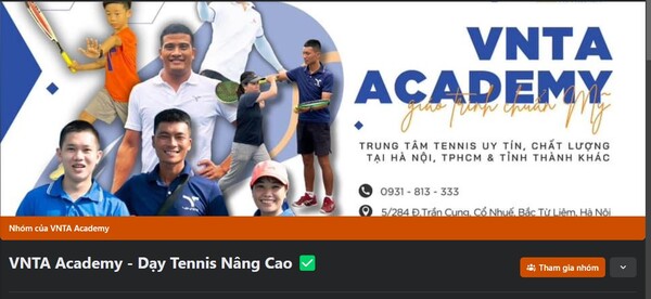 Fanpage học viện tennis VNTA Tennis Academy