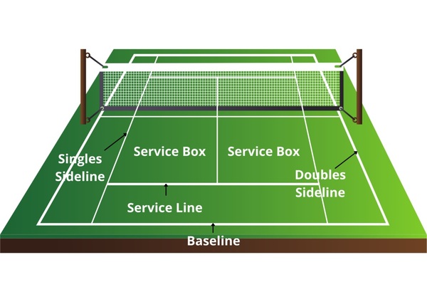 Sân tennis tiêu chuẩn được thiết kế hình chữ nhật, không bị đọng nước